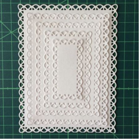 BS058 - 5 Pcs Retangular Perfurada - Metal Die Cut