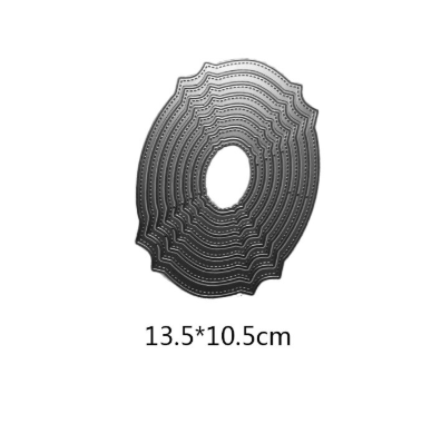 BS080 - 8 Pcs Escalopado Moldura - Metal Die Cut