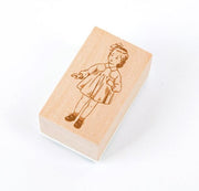 CAR024- Vintage dos desenhos animados, menina, pônei, urso, carimbo de madeira diy artesanato