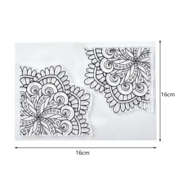 CAR029 – Carimbo Selo Flor borracha transparente diy scrapbooking