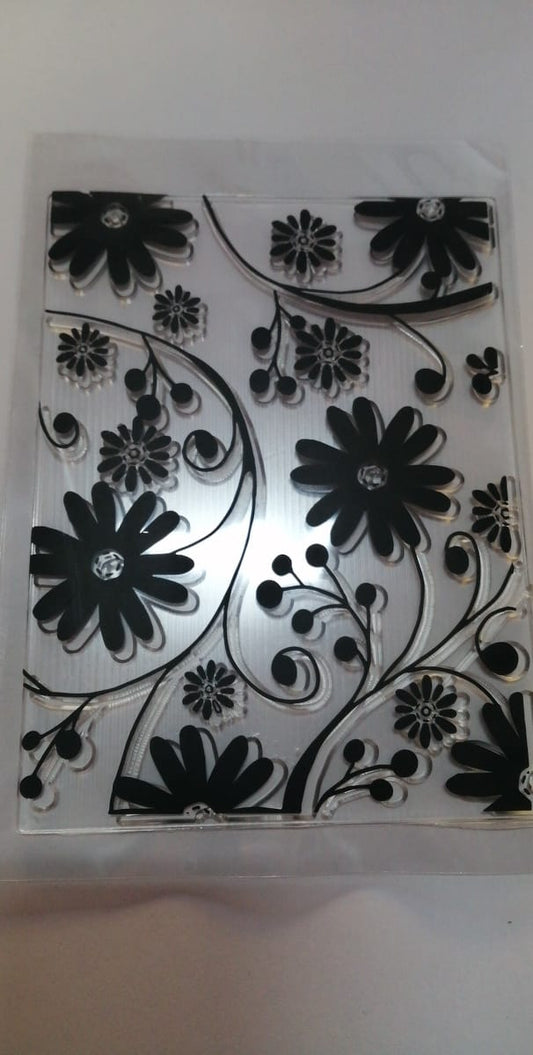 CAR030 – Carimbo Selo Flor borracha transparente diy scrapbooking