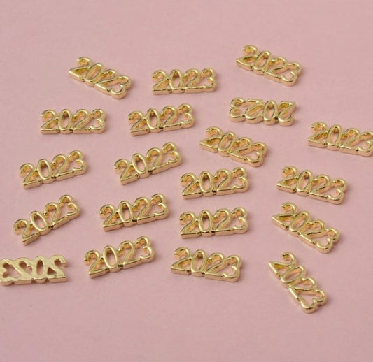 COMPL028 - 10 peças Decoração de unhas Ano Novo 2023