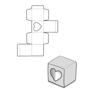 CX143 - Caixa Quadrada Coração - Metal Die Cut