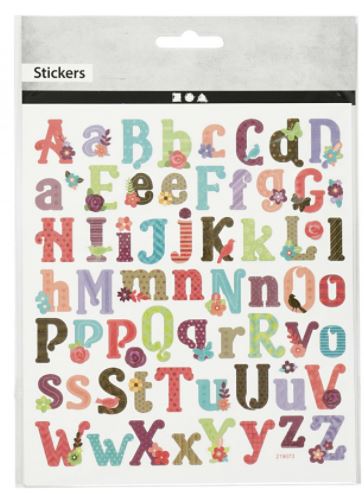 Creativ 27190 , Autocolantes, folha 15x16,5 cm, aprox. Etiquetas Adesivas Alfabeto, 1 folha