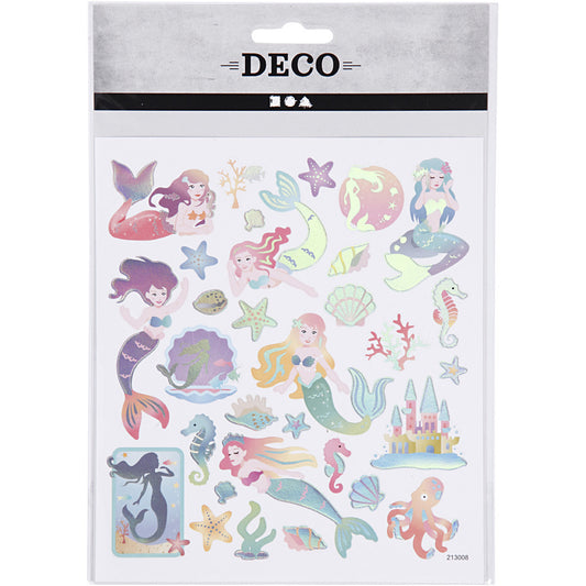 Creativ 29170, Autocolantes, folha 15x16,5 cm, aprox. 32 peças, sereias, 1 folha