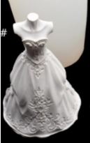 CA006 A - B | 1 Pçs - 3D Busto - Senhora - Vestido de Noiva - Molde