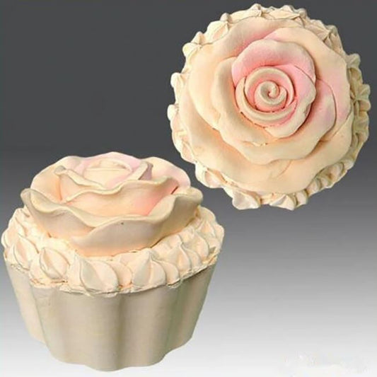 D024MS - Cup Cake 3D - Bolo - Rosa - Molde - Doces