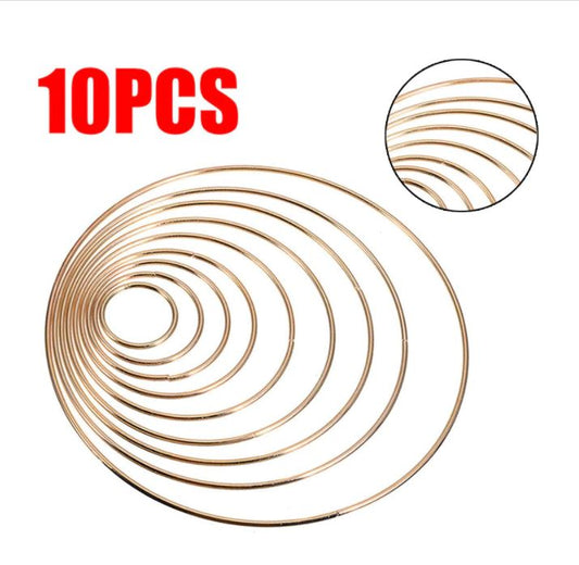 10 pçs/set argolas Aros Aneis Círculo redondo para decorações Cor Ouro