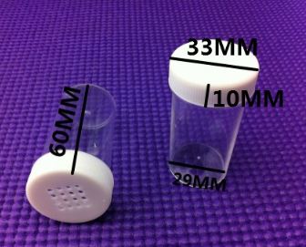 Frasco transparente plástico 30ML para pó de glitter - 6 Unid