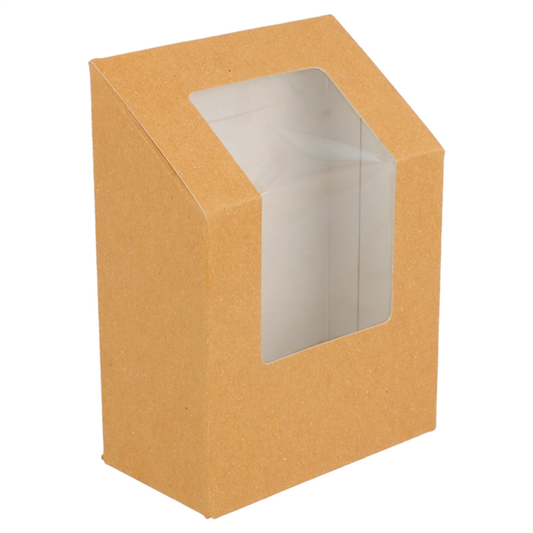 10 PÇ -CAIXA C/JANELA CARTÃO KRAFT NATURAL