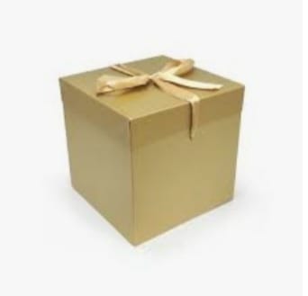 EMB CAR 012 – Caixa Presente Dourada -30 cm/ 22 cm/ 15 cm/ 10