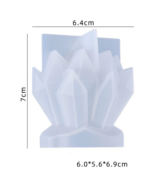 EP006MS - Molde de silicone Epóxi -  Cristal cluster tocha