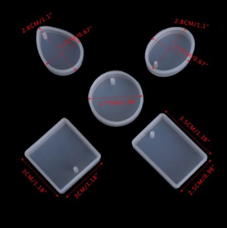 EP025MS- Molde geométrico decorativo para joias 5 peças/set pingente