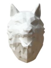EP026MS - Leão / Lobo   Cabeça Animal Geométrico molde de Epóxi