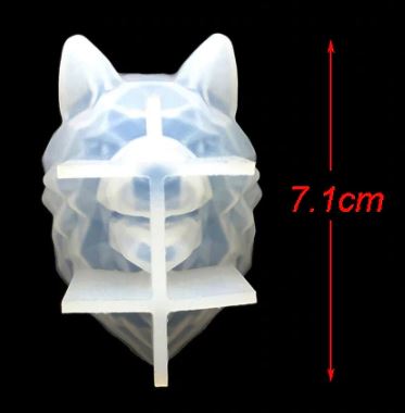 EP026MS - Leão / Lobo Cabeça Animal Geométrico molde de Epóxi