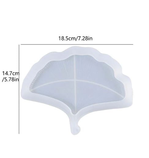 BP058MS - Molde EPoxi Base Bandeja Folha Ginkgo Biloba