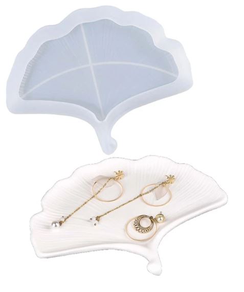 BP058MS - Molde EPoxi Base Bandeja Folha Ginkgo Biloba