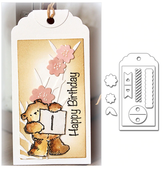 ET034 - Set Cartão + Etiqueta Cortante Metal Die Cut