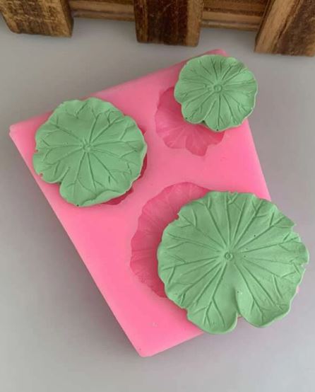 F005MS - folha de lótus - Molde de Silicone