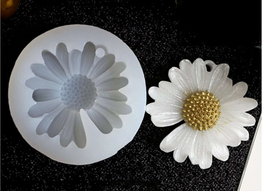 F012MS - Molde Pingente Flor Malmequer c/ furo