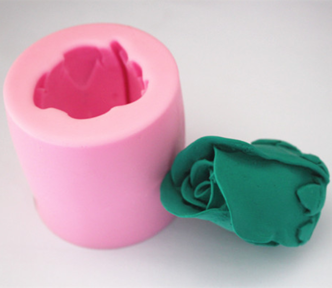 F024MS - 3D Rosa Flor Set de  Folhas Molde de Silicone XMC