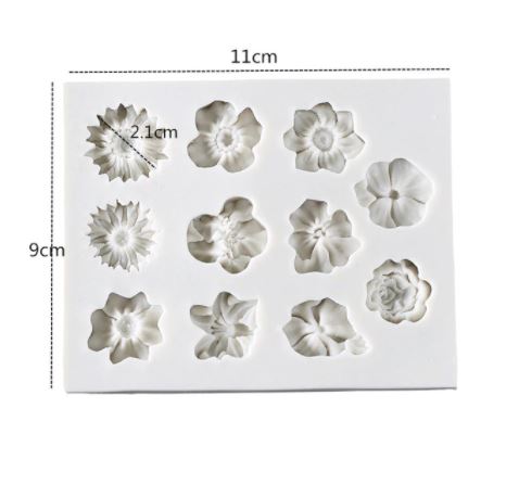 F026MS - Mini flores   Molde de Silicone