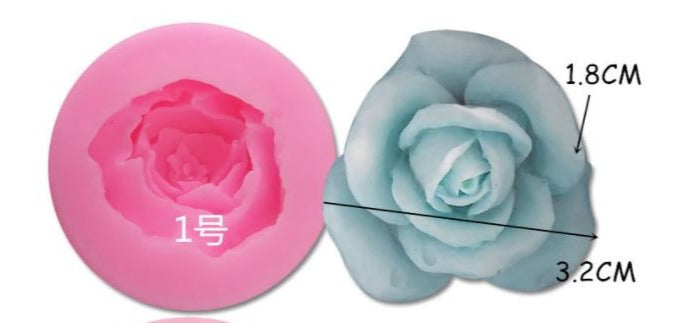 F057MS- Rosa Flor 3D - Molde de Silicone