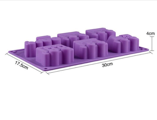 FC064MS - Molde de 6 buracos trem Comboio dos desenhos animados