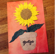 FL090 - Vasos + Flores  Girasol - Metal Die Cut