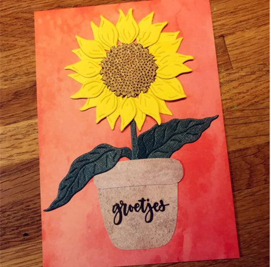 FL090 - Vasos + Flores Girasol - Metal Die Cut