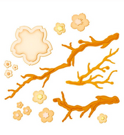 FL100 - Flor c/ Folhas - Metal Die Cut