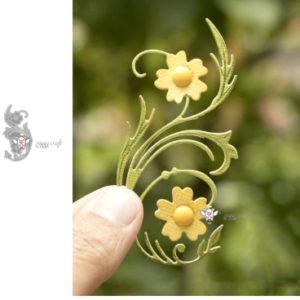 FL105 - Flor c/ Folhas - Metal Die Cut