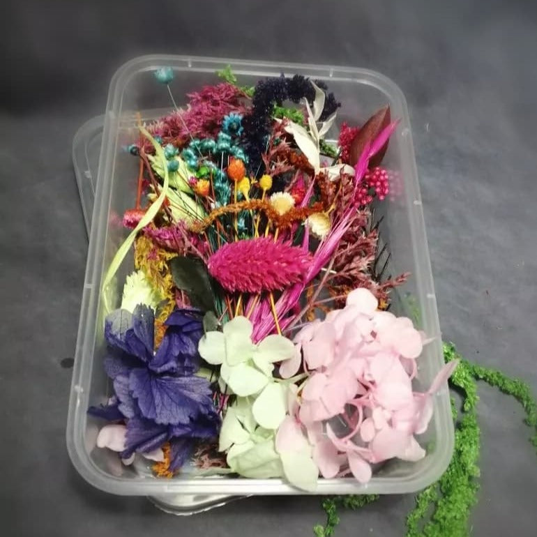1 Caixa de flores secas para aromaterapia vela resina epóxi  pingente colar joias artesanato diy acessórios