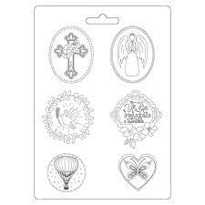 Molde em PVC flexivel Stamperia A5 - Anjo, Comunhão, Batizmo, Balão de ar quente