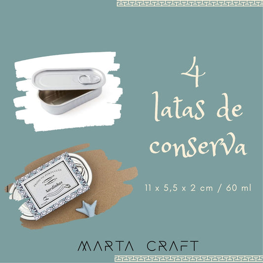 SET 4 latas de conserva vazias Sardinha