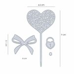 LC031 - Set Laço + Cadeado + Coração - Metal Die Cut