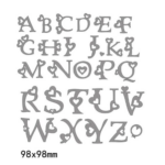 LT041 - Alfabeto Letras Maiúsculas Coração - Metal  Die Cut