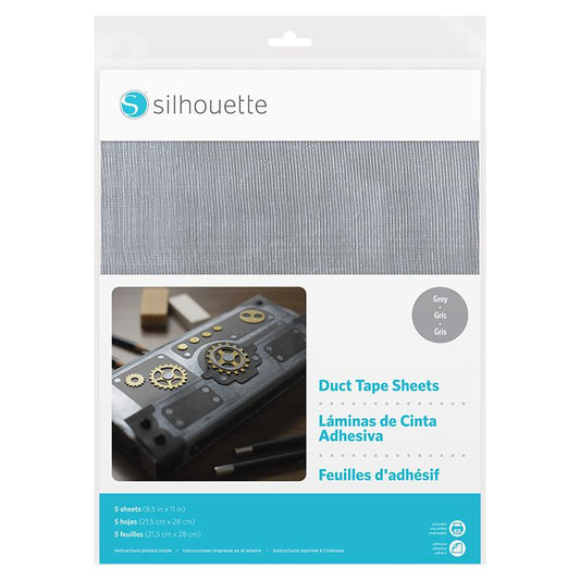 Folhas de fita adesiva (CINZA 5 folhas)- SILHOUETTE Printable Duct Tape Sheets