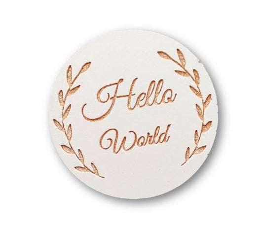 MF002MS - Placa c/ Frase "Hello World "- Molde de Silicone