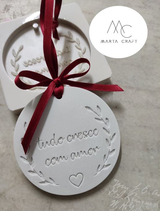 MF025MS - Placa Redonda Tudo Cresce com Amor Molde