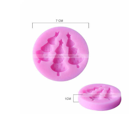 NA037MS - Set 3 Árvores de Natal - Molde de Silicone