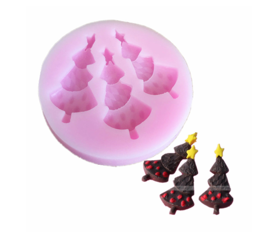 NA037MS - Set 3 Árvores de Natal - Molde de Silicone