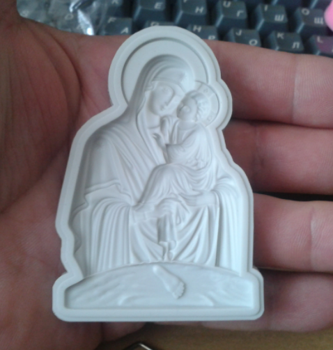 NA010MS - Santa Maria segurando o bebê Jesus - Mãe bebe- Molde de Silicone