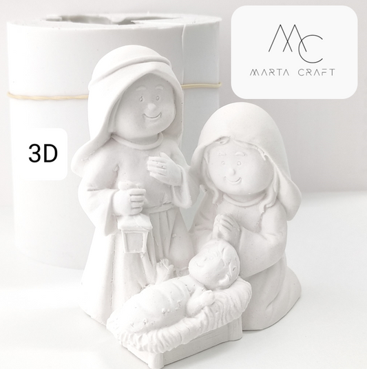 NT039MS427 -Presépio Grande 3D- Natal - Molde de Silicone
