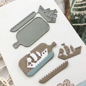 OTMAR014 - Barco + Garrafa - Metal Die Cut