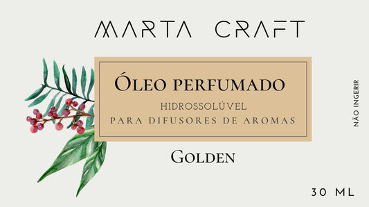 Óleo perfumado hidrossolúvel p/ Difusores 30 ml - GOLDEN