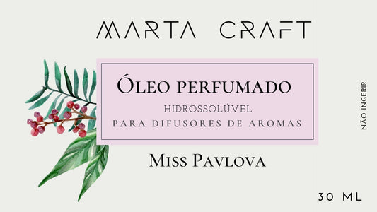Óleo perfumado hidrossolúvel p/ Difusores 30 ml - MISS PAVLOVA