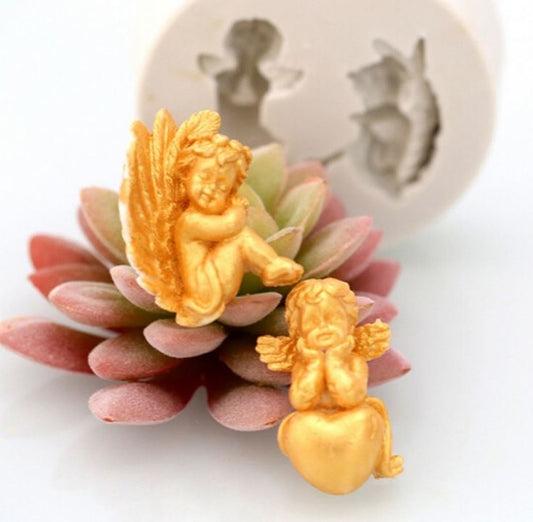 NA004MS - 2 Anjos - Molde de Silicone