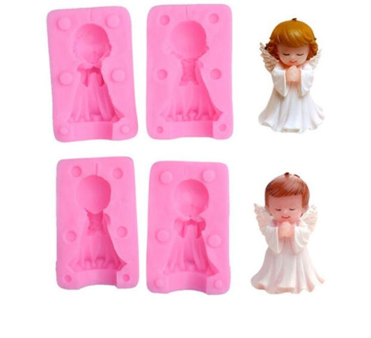 NA036MS - Conjunto Menina/Menino Anjo 3D - Molde de Silicone