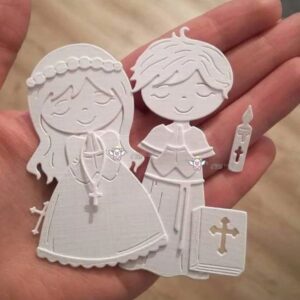 RL042/43 - Menino/Menina a Rezar - Metal Die Cut